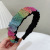 New Korean Style Rhinestone Hair Accessories Simple Rhinestone Wide Edge Pressure Nozzle Headband Full Diamond Pleated Pork Intestine Hairpin