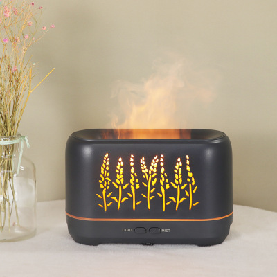 New Simulation Flame Aroma Diffuser Automatic Fragrant Hollow Lavender Flame Ultrasonic Humidifier