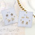 2021 New Sterling Silver Needle Stud Earrings Three Pairs Geometric Korean Style Temperament Small Ear Studs Inlaid Zircon Women's Simple All-Match