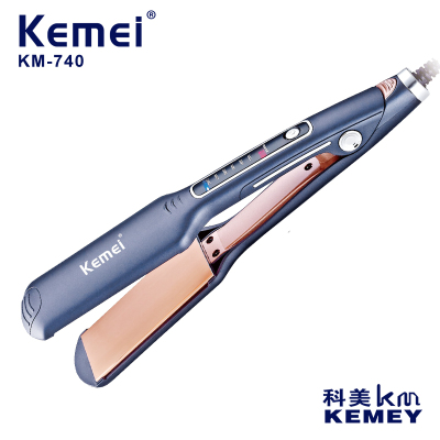 Cross-Border Factory Direct Supply Plywood Hair Straightener Komei KM-740 Negative Ion Electric Hair Straightener Factory Wholesale Hair Straightener