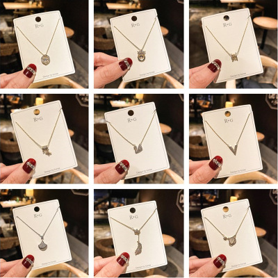 Korean Dongdaemun Necklace Female Graceful Personality Clavicle Chain Little Swan Simple Niche Micro Inlaid Zircon Crown Pendant