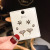 2021 New Sterling Silver Needle Stud Earrings Three Pairs Geometric Korean Style Temperament Small Ear Studs Inlaid Zircon Women's Simple All-Match