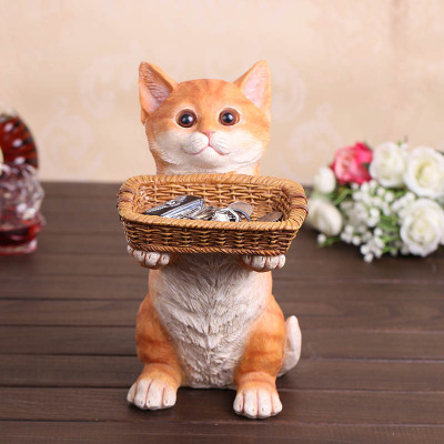 Fortune Cat Decoration Animal Resin Crafts European-Style Home Decoration Hallway Shoe Cabinet Key Storage Box