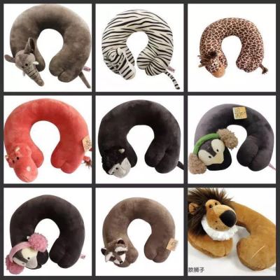 Factory Direct Supply Hot Forest Animal Neck Pillow Three-Dimensional Animal U-Shape Pillow Lion Tiger Deer Monkey Afternoon Nap Pillow