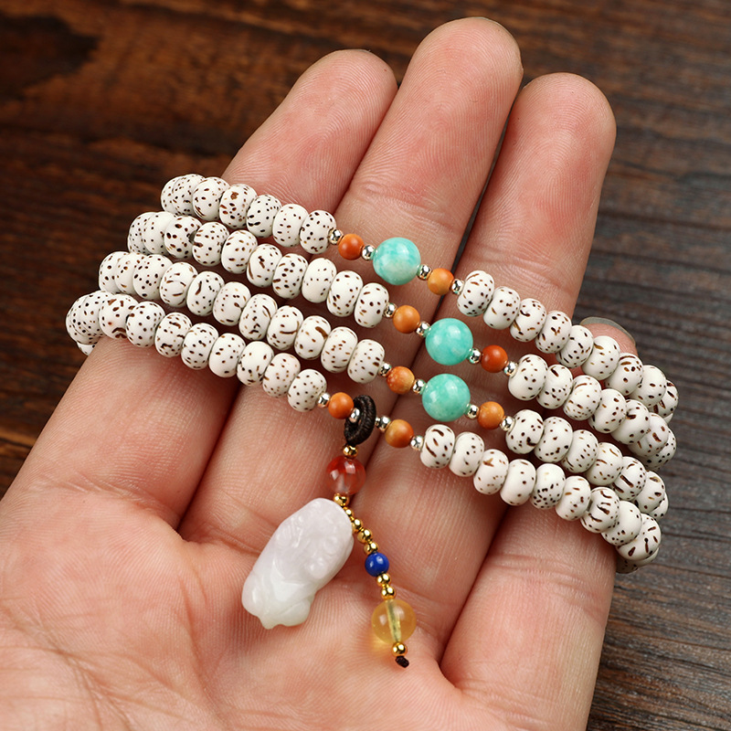 厂家批发海南星月菩提手串 菩提子108颗天然配饰多圈文玩佛珠手链