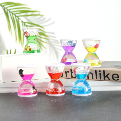 Leaping Carp Hourglass Crystal Pencil Case Multi-Color Office Decorations Creative Pencil Case Factory Wholesale