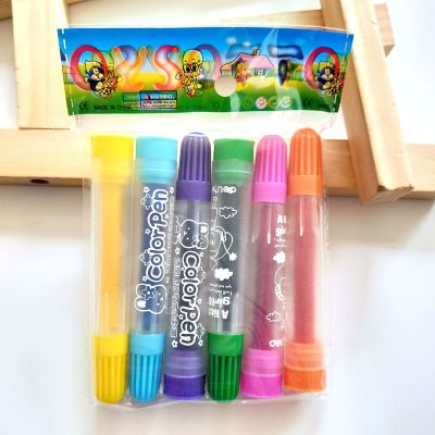 1 Yuan Store 6 PCs Pack Watercolor Pen Coloring Pen Children Paintbrush Coloring Pigment Pen 1 Yuan Wholesale