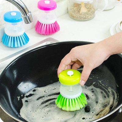 Factory Hard Cover Wok Brush Detergent Wok Brush Liquid Adding Wok Brush Dishwashing Brush Cleaning Hydraulic Brush Pot Wholesale