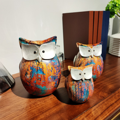 Modern Minimalist Owl Resin Decorations Colorful Resin Crafts Home Living Room Entrance and Wine Cabinet Decorations