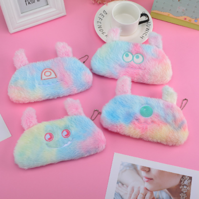 New Cute Plush Pencil Bag Large Capacity Student Stationery Storage Bag Little Monster Student Pencil Case