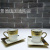 New European Style Simple Afternoon Tea Coffee Cup Electroplating with Shelf Household Export Gifts Creative Porcelain Cup