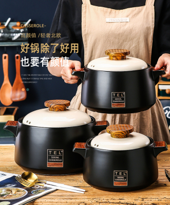 Japanese-Style Casserole/Stewpot Household Gas Stove High Temperature Resistant Ceramic Stew Soup Soup Pot