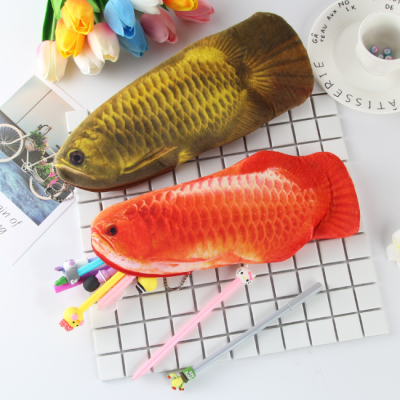 New Simulation Small Goldfish Pencil Case Large Student Stationery Storage Bag Creative Student Pencil Bag Pencil Case