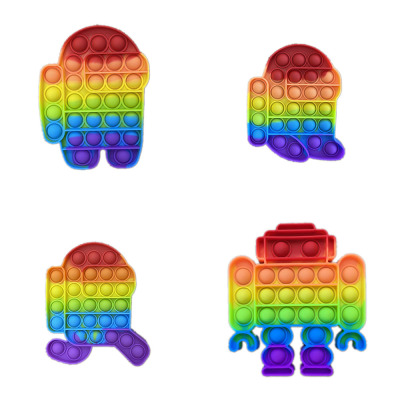 Rainbow Macaron Sitting Running Robot Transformer Mouse Killer Pioneer Children's Mental Computing Educational Silicone Toy