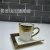 New European Style Simple Afternoon Tea Coffee Cup Electroplating with Shelf Household Export Gifts Creative Porcelain Cup