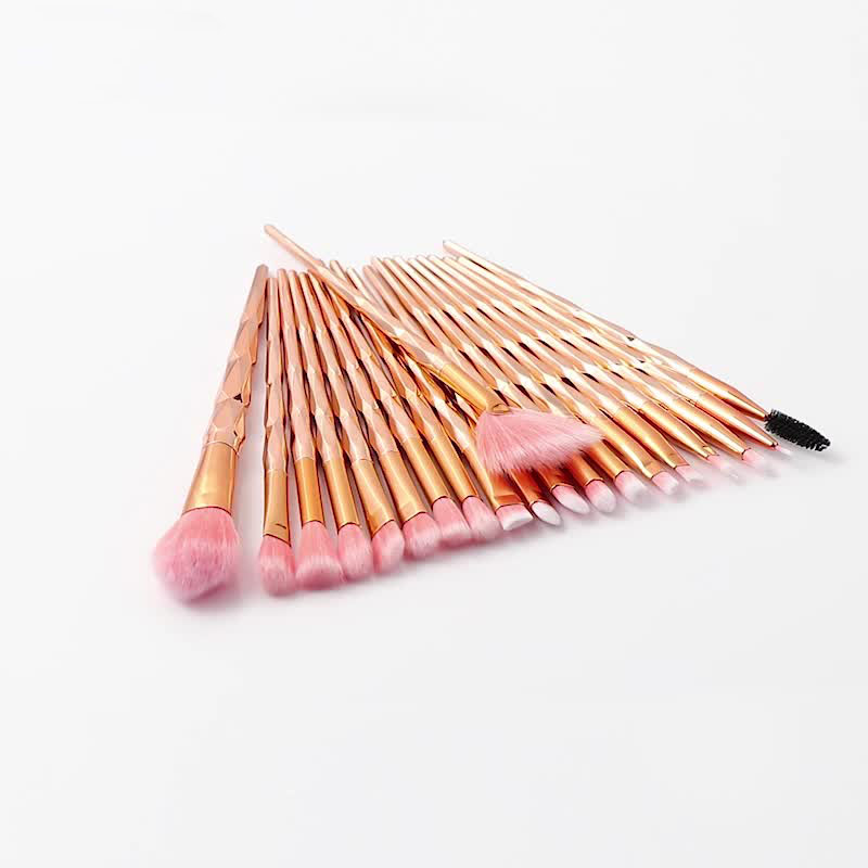 20支钻石柄化妆刷套装炫彩渐变眼影刷腮红刷睫毛刷美妆工具