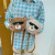 Korean Ins Cute Lamb Wool Bag Female Cartoon Small round Shoulder Bag Ins Personality Girl Plush Crossbody Bag