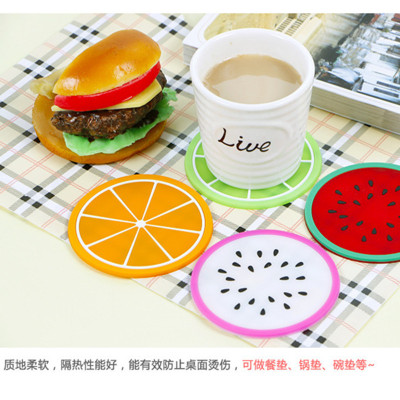Fruit-Shaped Coaster Silicone Coaster Creative Non-Slip Heat Insulation Anti-Scald Tableware Mat