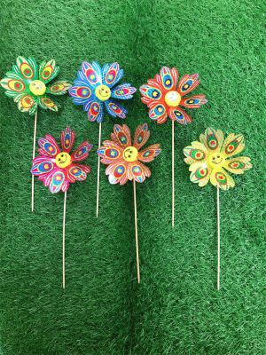 New New Arrival a Sequined Flower Little Windmill Children's Hand-Held Pinwheel Scenic Spot Retail Toys