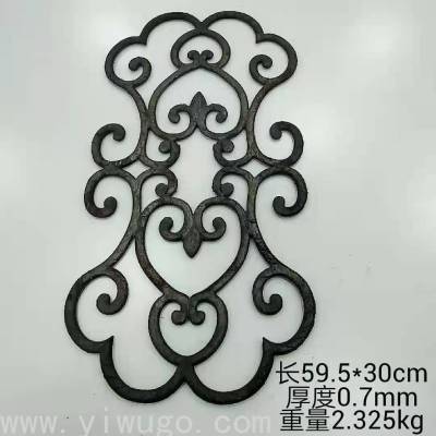  Door Heart Flower Accessories Fence Cast Iron Stair Ornaments Yard Decoration Forged Stamping Circle Yard Wrought Iron