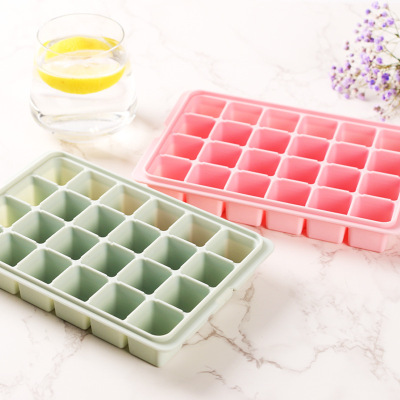 Spot Platinum Silicone Ice Tray 24 Grid Mold Household Ice Ice Maker Ice Maker Ice Box with Lid Ice Maker