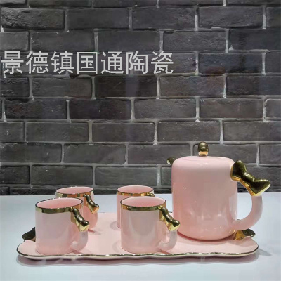 Jingdezhen Water Cup Holder Water Cup Kettle Storage Rack Promotional Points Gift Customization Teapot Water Pitcher Ceramic Pot