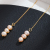 New Sterling Silver Needle High Quality Affordable Luxury Style 18K Gold Plating Natural Freshwater Pearl 6 Pcs Pink Ear Chain