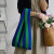 Autumn and Winter New Handbag Japanese and Korean Contrast Color Striped Vest Knitted Shoulder Tote Bag Woven Shopping Handbag Tide