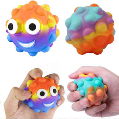 3D Stress Relief Ball Pop It Finger Press Grip Silicone Vent Ball Toy Rat Killer Pioneer Bubble Ball Toy
