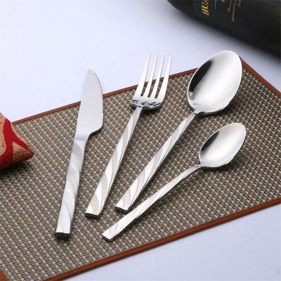 Factory Wholesale Stainless Steel Knife, Fork and Spoon Non-Magnetic Stirring Tea Spoon Coffee Spoon Sandblasting Creative Western Tableware Gift