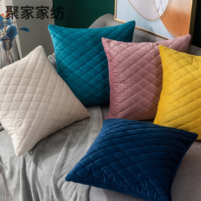 Amazon Home Velvet Pillow Cover Multi-Color Optional Bedside Cushion Cushion Simple Rhombus Sofa Pillow Cases Pillow Cover
