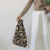 New Shoulder Woven Bag Leopard Print Clutch Korean Ins Special-Interest Design Knitted Contrast Color Crossbody Small Clutch