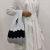 Amazon Sources Handbag Japanese and Korean Contrast Color Striped Vest Knitted Shoulder Tote Bag Woven Factory Direct Sales