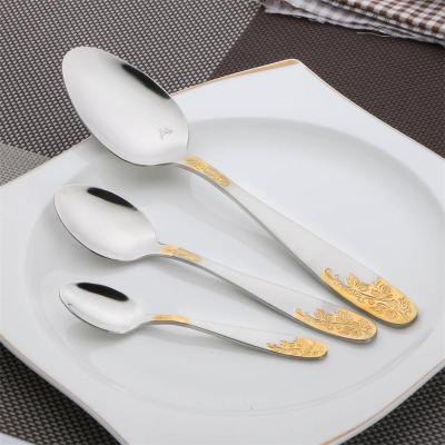 SOURCE Factory Stainless Steel Western Tableware Knife, Fork and Spoon Steak Knife and Fork Coffee Tableware Gift Grape Flower Gold Plated Batch