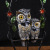 Cross-Border Direct Supply Creative Child and Mother Owl Resin Crafts Metal Frame Ornaments Living Room Study Decoration
