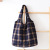 INS Autumn and Winter Plaid Woolen Cloth Shoulder Bag Korean Style Artistic Retro Fashion Canvas Bag Casual Simple Handbag