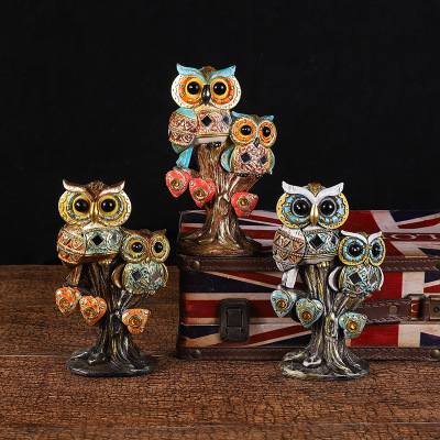 Resin Crafts Owl Decoration Crafts Creative Home Living Room Decorations Creative Gifts One Piece Dropshipping