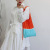 Shopping Bag File Holder Ins Pleated Folding Design Retro Contrast Color Wool Knitted Shoulder Handbag Women's Stitching