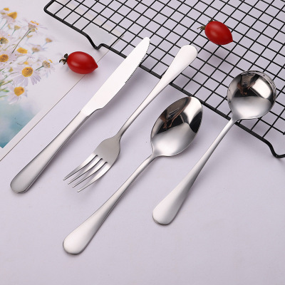 Stainless Steel Tableware Set 1010 Spoon Dinner Knife Hotel Western Food Knife, Fork and Spoon Logo Tableware Factory Wholesale