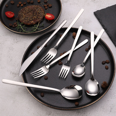 304 Stainless Steel Tableware Korean Style Dessert Spoon Fork Hotel Western Food/Steak Knife, Fork and Spoon Gift Set Wholesale