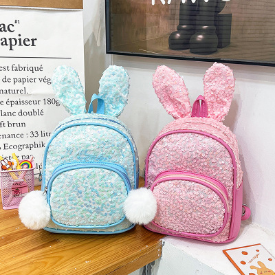2021 New Autumn and Winter Fashion Casual Cute Rabbit Ears Backpacks Western Style Girls' Children's Backpack Fashion