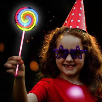 Fluorescent Lollipop Luminous Rotating Windmill Luminous Children's Toy Light Stick Party Props Internet Celebrity Festive Supplies