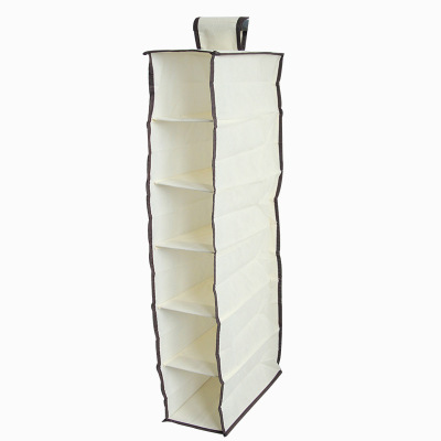 Beige Plain Non-Woven Storage Hanging Bag, Foreign Trade Order Storage Clothes Storage Hanging Bag