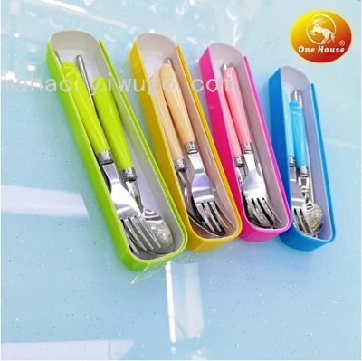 Stainless Steel Porcelain Handle Portable Tableware Box