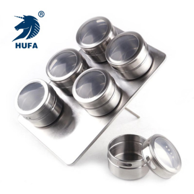 Exclusive for Cross-Border Stainless Steel Spice Jar Household Spice Jar Barbecue Pepper Bottle Pepper and Salt Jar Square 6 Sets