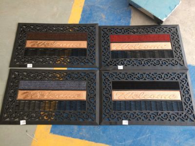 Jie Tai Black Non-Slip Rubber Mat Aluminum Film Injection Mat Non-Slip Mat Yiwu Delivery Welcome Mat Machine Pressure Mat Door Mat