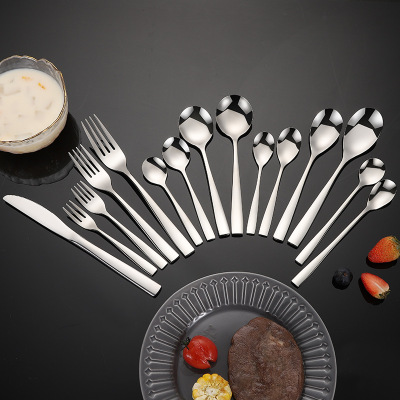 Stainless Steel Knife, Fork and Spoon Series Coffee Spoon Dessert Fork Hotel Tailored Western Food/Steak Knife and Fork Thickened Spoon