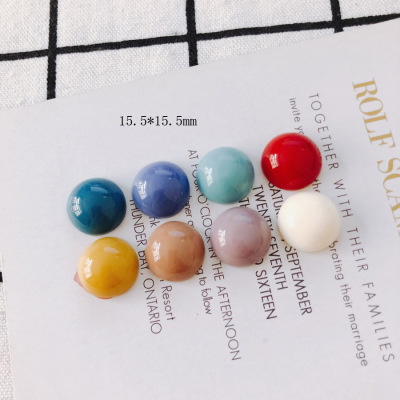 DIY Ornament Accessories Wholesale New Candy Color Resin round Paster Pendant Eardrops Earrings Accessories