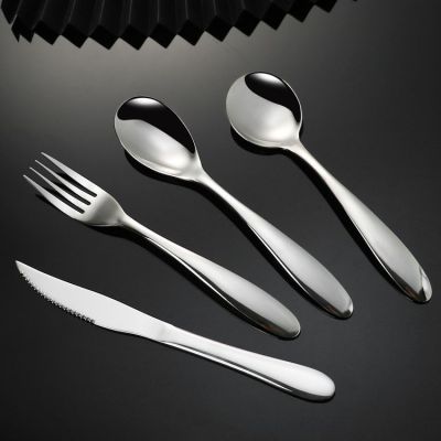 304 Stainless Steel Tableware Knife, Fork and Spoon Suit Steak Knife Thickened Spoon Western Food Knife and Fork Hotel Supplies Wholesale