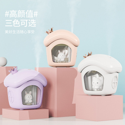 New Crown House Humidifier Desktop Cartoon Humidifier Multifunctional Bedroom Small Night Lamp Humidifier